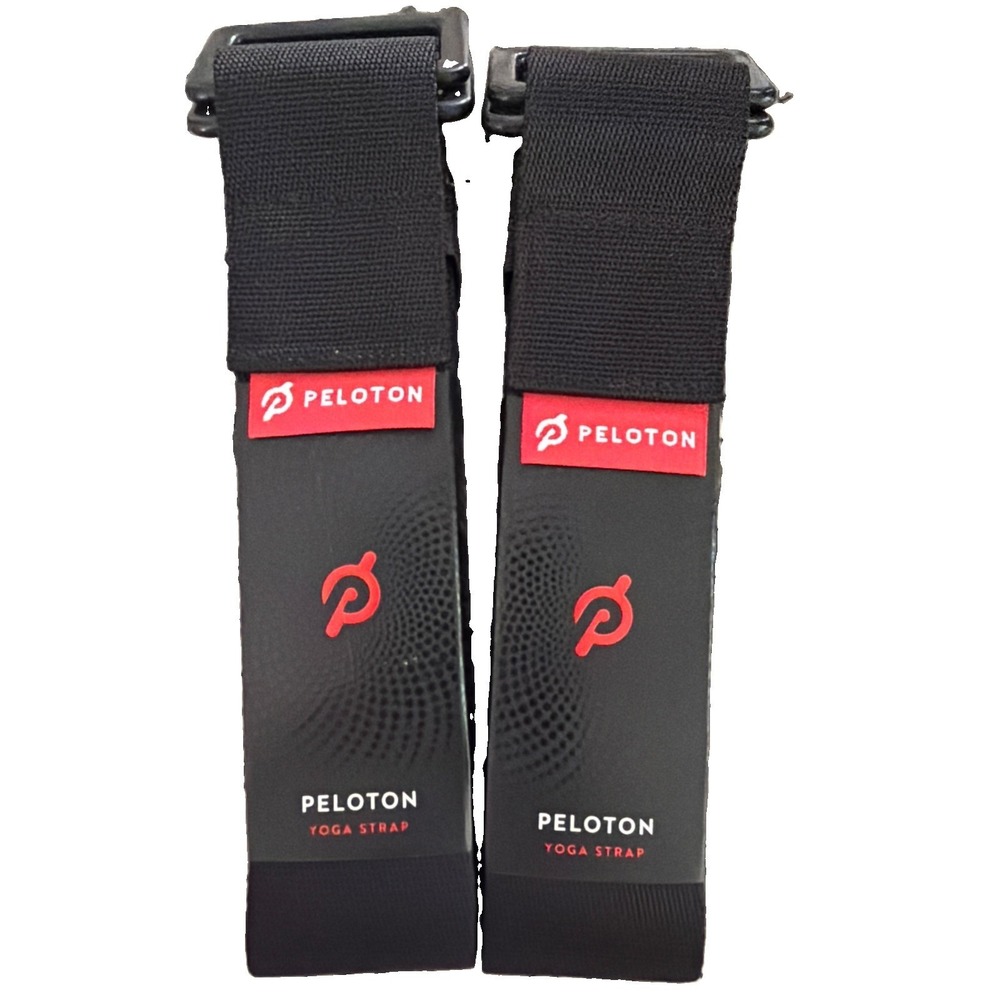 2 PELOTON Adjustable Yoga Straps Black Nylon, Polyester, Zinc Alloy. 10'.  New